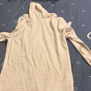 Tommy Hilfiger Striped Pink Turtleneck Sweater